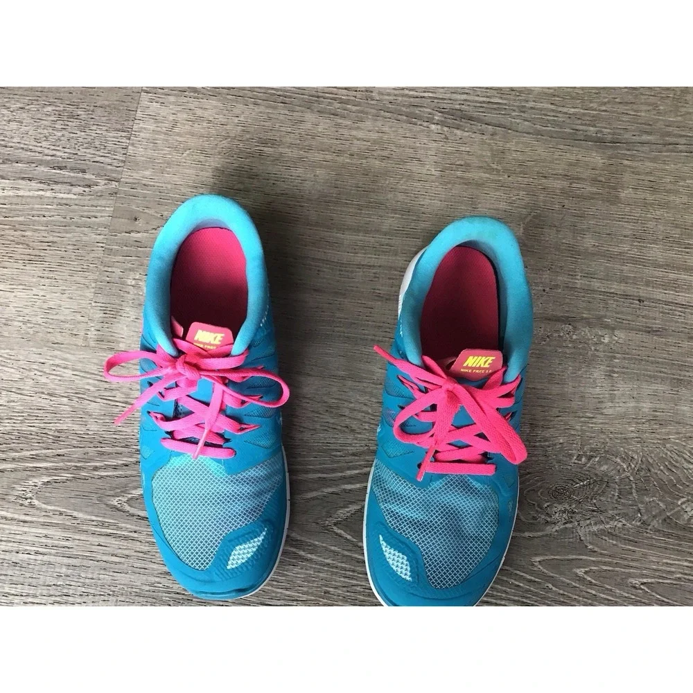 Nike Free 5.0 (GS) Blue Youth Size 5Y Girls Running Sneakers 644446-401 Shoes